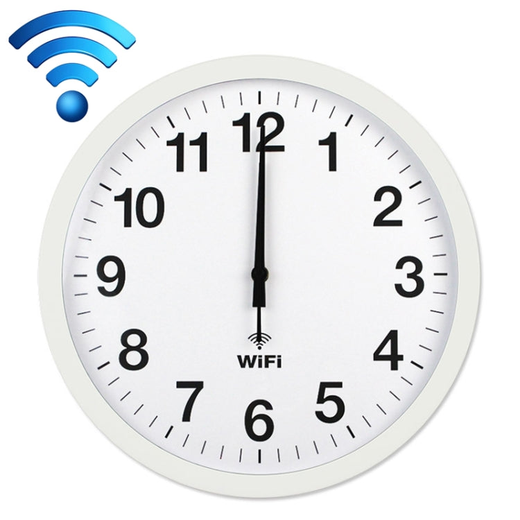 Smart Network Automatic Time Synchronization Wifi Wall Clock Modern Minimalist Silent Living Room Clock, Size:16 inch(White) - free shipping - PMc TechLife - Order now!