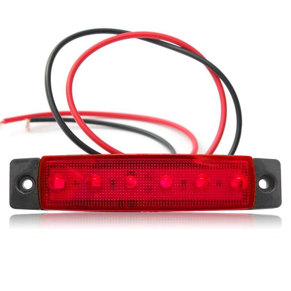 4 PCS 12V 6 SMD Auto Car Bus Truck Wagons External Side Marker Lights LED Trailer Indicator Light Rear Side Lamp(Red)