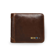 Men Leather Business Wallet Smart Anti-Lost Anti-Theft Wallet, Style:Smart(Brown)