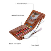 Men Leather Business Wallet Smart Anti-Lost Anti-Theft Wallet, Style:Smart(Wine Red)