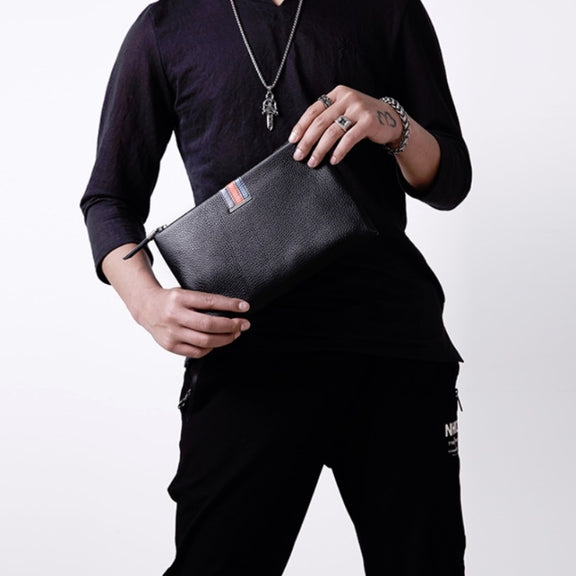 Men Leather Casual Clutch Leather Smart Anti-Theft & Anti-Lost Coin Purse, Size:Small
