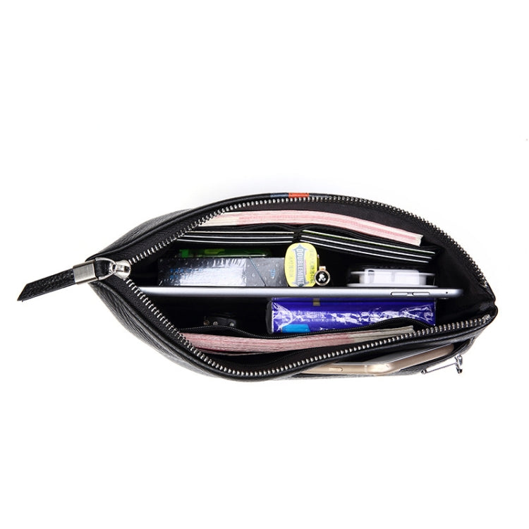 Men Leather Casual Clutch Leather Smart Anti-Theft & Anti-Lost Coin Purse, Size:Small