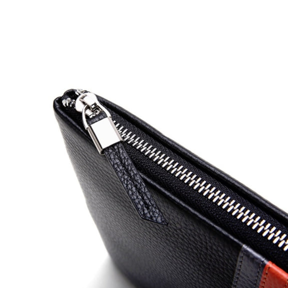 Men Leather Casual Clutch Leather Smart Anti-Theft & Anti-Lost Coin Purse, Size:Small