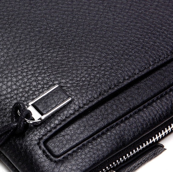 Men Leather Casual Clutch Leather Smart Anti-Theft & Anti-Lost Coin Purse, Size:Small
