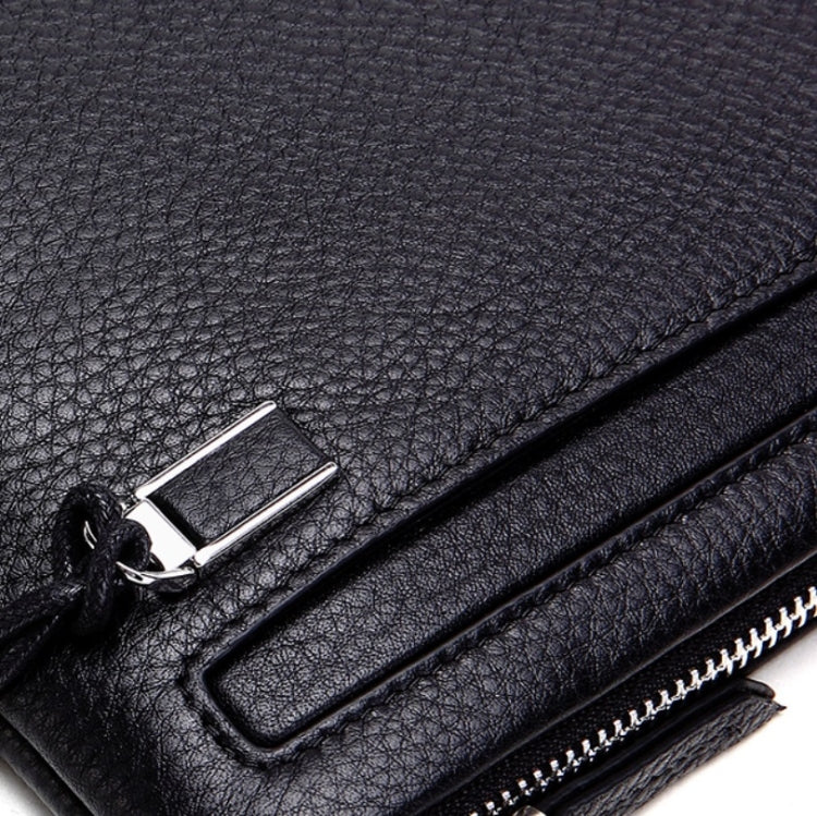 Men Leather Casual Clutch Leather Smart Anti-Theft & Anti-Lost Coin Purse, Size:Small