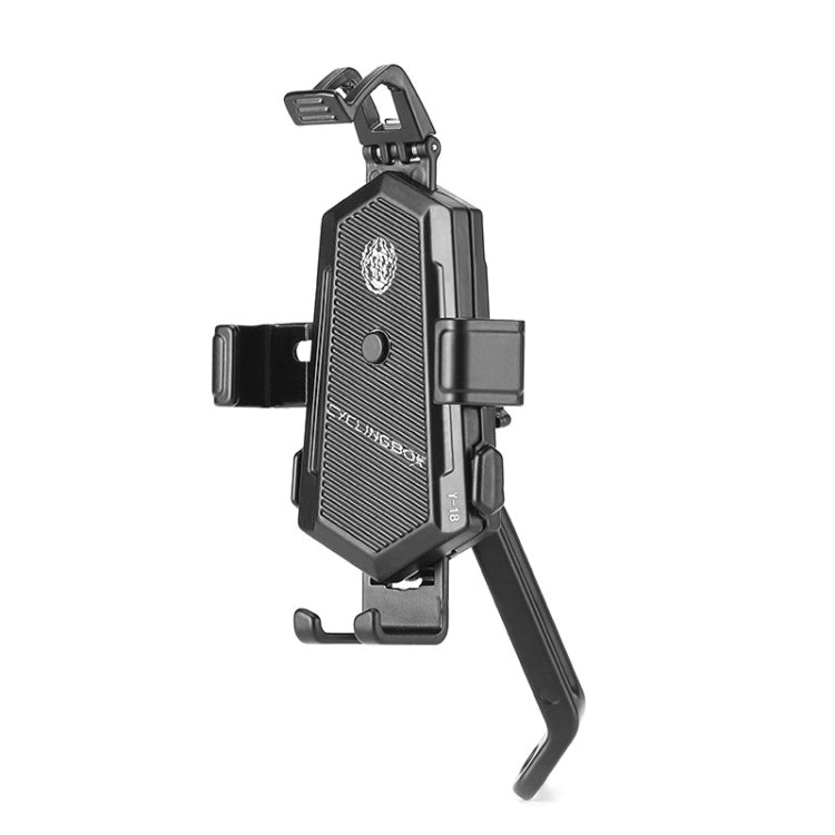 Bicycle Mobile Phone Holder Can Rotate And Adjust Fixed Aluminum Alloy Bracket Automatic Grab Bracket, Style:Rearview Mirror Installation(Black) - Holders by PMC TechLife | Online Shopping South Africa | PMC TechLife | Buy Now Pay Later Mobicred
