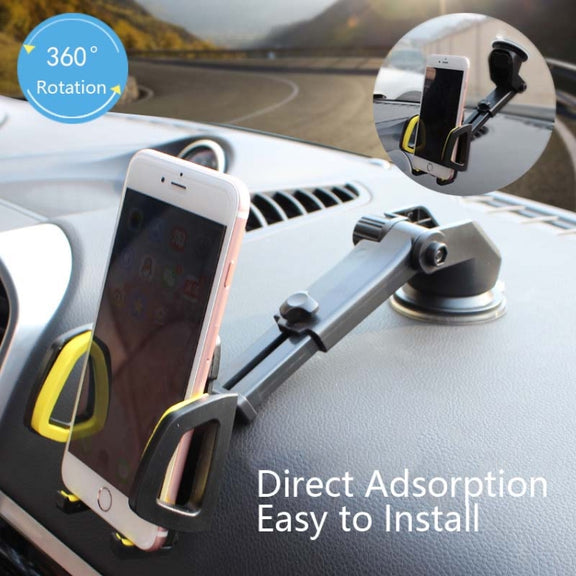 Car Phone Holder Car Air Outlet Mobile Phone Holder Suction Cup Navigation Instrument Panel General, Style:2 in 1(Red)