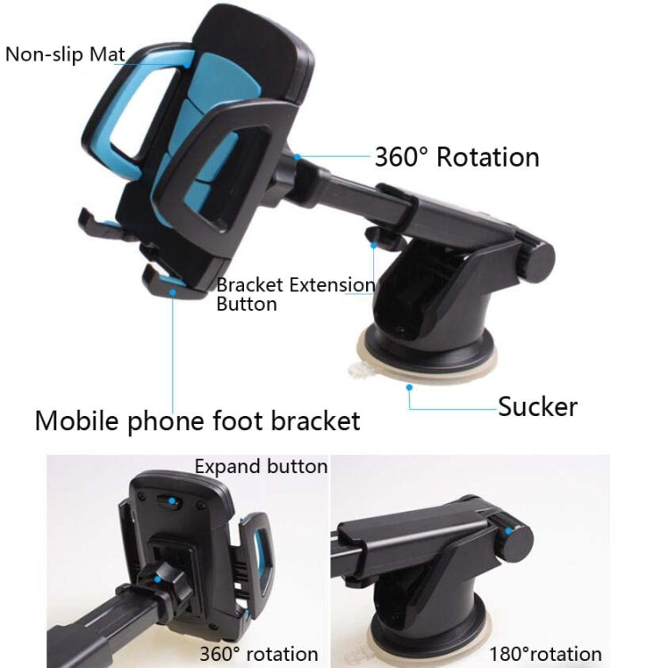Car Phone Holder Car Air Outlet Mobile Phone Holder Suction Cup Navigation Instrument Panel General, Style:2 in 1(Red)