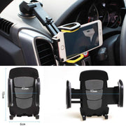 Car Phone Holder Car Air Outlet Mobile Phone Holder Suction Cup Navigation Instrument Panel General, Style:2 in 1(Red)