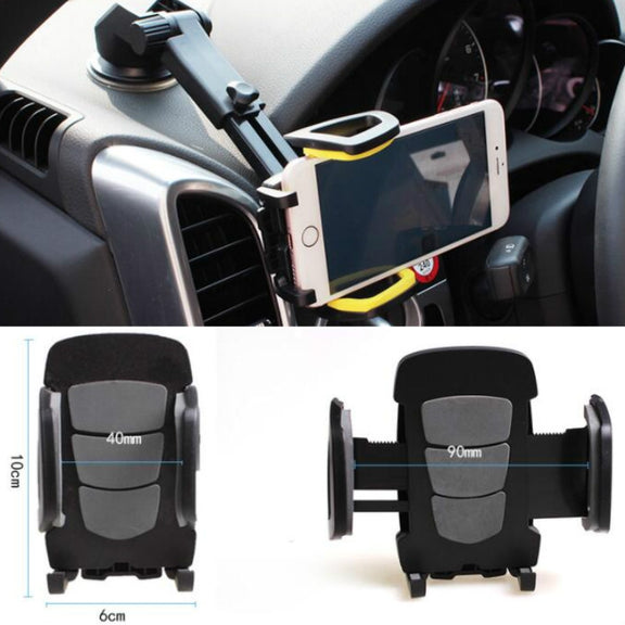 Car Phone Holder Car Air Outlet Mobile Phone Holder Suction Cup Navigation Instrument Panel General, Style:2 in 1(Red)