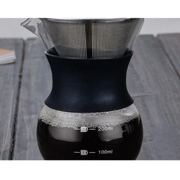 High Temperature Resistant Coffee Maker, Capacity:400ml, Style:With Strainer