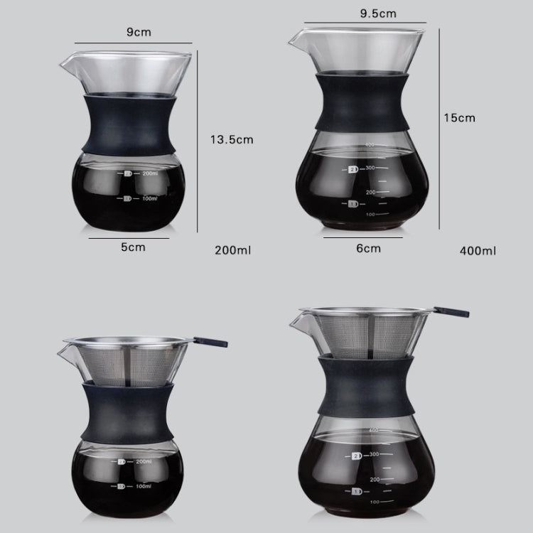 High Temperature Resistant Coffee Maker, Capacity:400ml, Style:Without Strainer