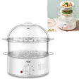LINGRUI Timer Mini Multi-Function Egg Cooker Automatic Power Off Home Breakfast Machine, CN Plug, Specification:Double Layers(Grey) - free shipping - PMC TechLife - Order now!