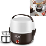 LINGRUI Multi-Function Electric Lunch Box Electric Heating Insulation Cooking Mini Rice Cooker, CN Plug, Specification:Double Layer(Purple)