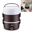 LINGRUI Multi-Function Electric Lunch Box Electric Heating Insulation Cooking Mini Rice Cooker, CN Plug, Specification:Three Layer(Purple) - free shipping - PMC TechLife - Order now!