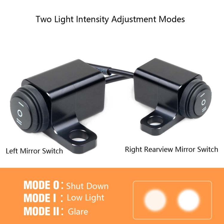 2 PCS / Set Motorcycle LED Lights Rearview Mirror Left And Right Switches Waterproof Boat-Shaped Switches - Others by PMC TechLife | Online Shopping South Africa | PMC TechLife | Buy Now Pay Later Mobicred