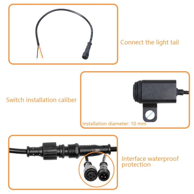 2 PCS / Set Motorcycle LED Lights Rearview Mirror Left And Right Switches Water-resistant Boat-Shaped Switches