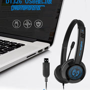 DANYIN DT326 Head-mounted Desktop Computer Children Learning Wire Headset with Microphone, Cable Length:1.8m, Style:3.5mm Two-hole(Black)