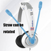 DANYIN DT326 Head-mounted Desktop Computer Children Learning Wire Headset with Microphone, Cable Length:1.8m, Style:Single Hole Four-level(White)