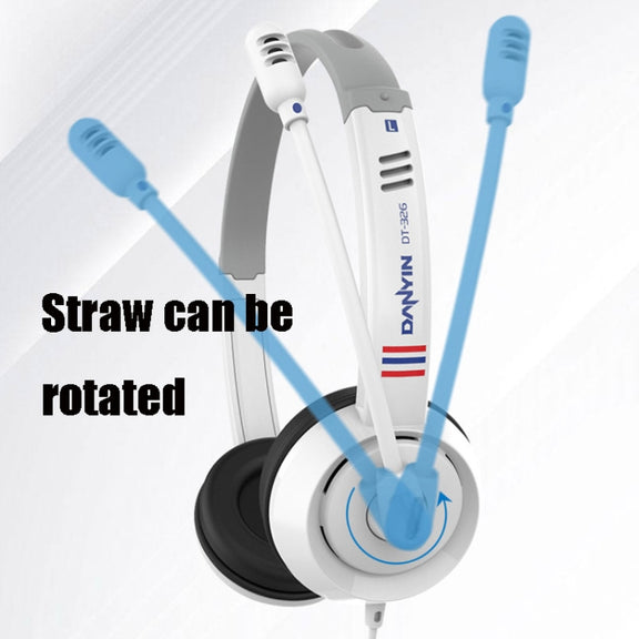 DANYIN DT326 Head-mounted Desktop Computer Children Learning Wire Headset with Microphone, Cable Length:1.8m, Style:USB(Black)
