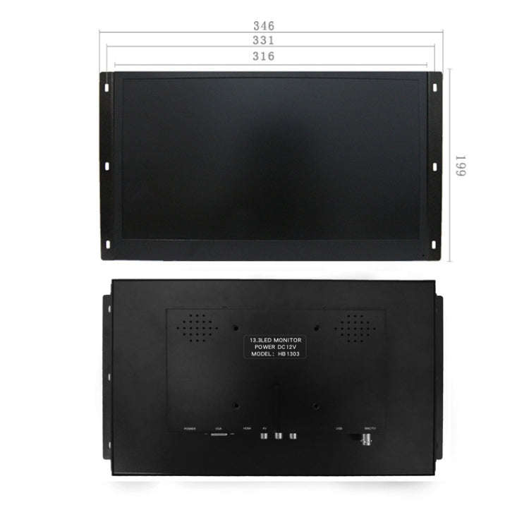 ZGYNK HB1303Q Embedded Industrial Capacitive Touch Display, US Plug, Size: 13.3 inch, Style:Resistor - free shipping - PMC Jewellery - Order now!