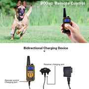 Bark Stopper Dog Training Device Dog Collar with Electric Shock Vibration Warning(US Plug)