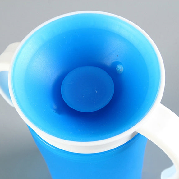 360 Degrees Rotated Baby Learning Drinking Cup With Double Handle Flip(Green)