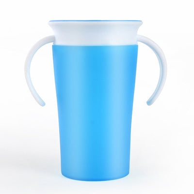 360 Degrees Rotated Baby Learning Drinking Cup With Double Handle Flip(Blue) - free shipping - PMC Jewellery - Order now!