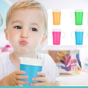 360 Degrees Rotated Baby Learning Drinking Cup With Double Handle Flip(Blue)