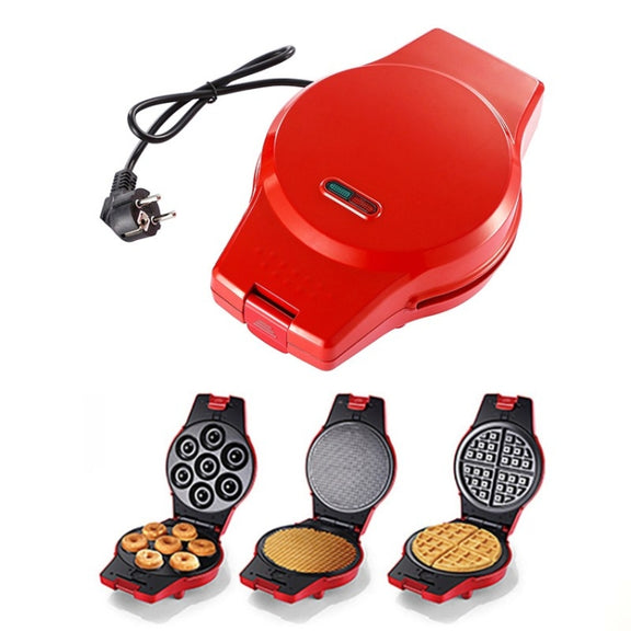 3-in-1 Multi-Function Eleictric Baking Pan Breakfast Maker Donut Sandwich Waffle Maker Pizza Maker, EU Plug