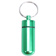 10pcs Portable Sealed Water-resistant Aluminum Alloy First Aid Pill Bottle with Keychain(Green)