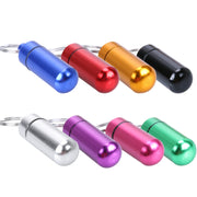 10pcs Portable Sealed Water-resistant Aluminum Alloy First Aid Pill Bottle with Keychain(Green)