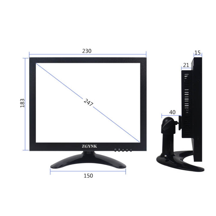 ZGYNK B1042 Portable High-Definition Metal Computer Monitor Display, Size:9.7 inch VGA AV HDMI BNC - free shipping - PMC Jewellery - Order now!
