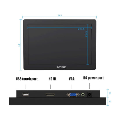ZGYNK KQ101 HD Embedded Display Industrial Screen, Size: 10 inch, Style:Embedded - free shipping - PMC Jewellery - Order now!