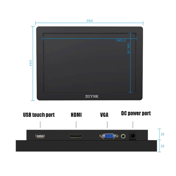 ZGYNK KQ101 HD Embedded Display Industrial Screen, Size: 15.6 inch, Style:Embedded