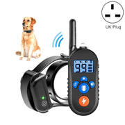 800m Remote Control Electric Shock Bark Stopper Vibration Warning Pet Supplies Electronic Water-resistant Collar Dog Training Device, Style:556-1(UK Plug)