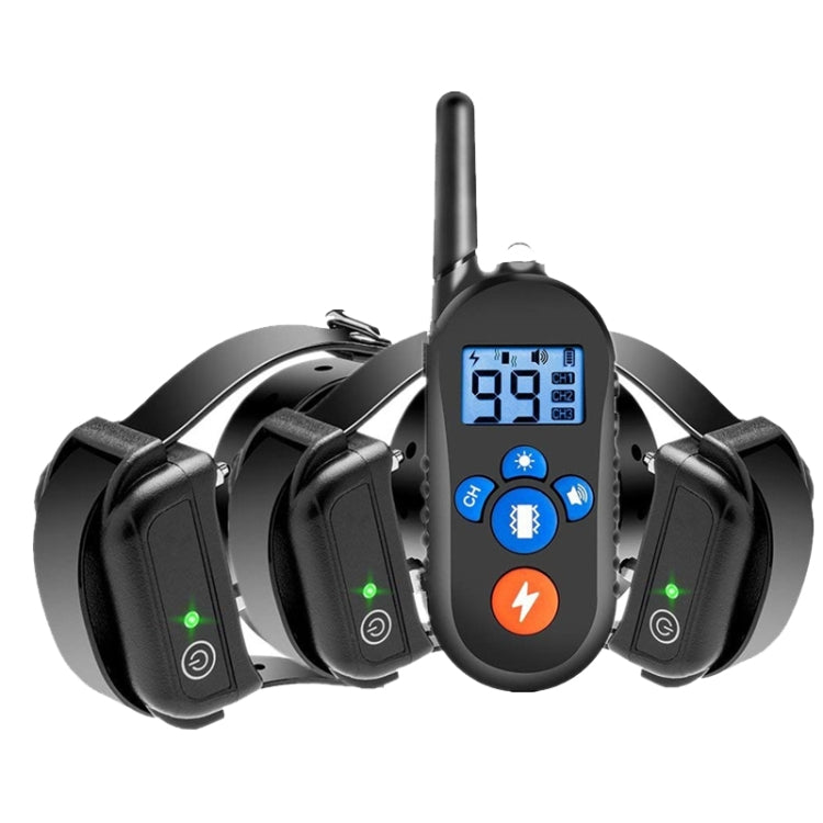 800m Remote Control Electric Shock Bark Stopper Vibration Warning Pet Supplies Electronic Water-resistant Collar Dog Training Device, Style:556-3(AU Plug)