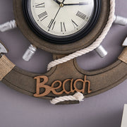 Retro Old Decoration Wall Clock Living Room Wooden Clock Wall Decoration(Silver)