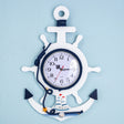 Mediterranean Style Blue And White Rudder Clock Wall Clock Home Living Room Bedroom Decoration Wooden Crafts, Style:Sailing - Wall Clock by PMc TechLife | Online Shopping South Africa | PMc TechLife | Buy Now Pay Later Mobicred