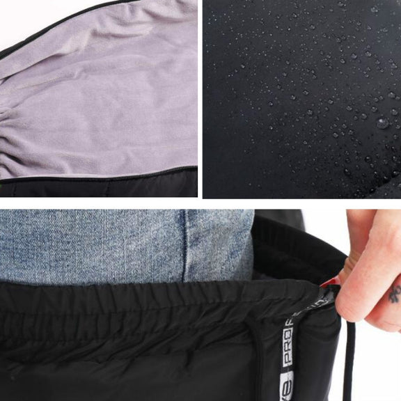 Electric Bicycle Winter Motorcycle Windshield Water-resistant Warm Leg Cover Plus Velvet Padded Knee Pads, Size:60cm Increase(Black)