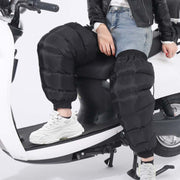 Electric Bicycle Winter Motorcycle Windshield Water-resistant Warm Leg Cover Plus Velvet Padded Knee Pads, Size:60cm Increase(Black)