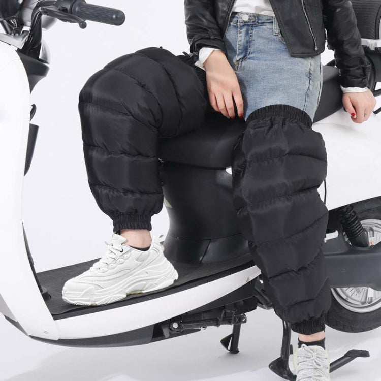 Electric Bicycle Winter Motorcycle Windshield Water-resistant Warm Leg Cover Plus Velvet Padded Knee Pads, Size:70cm Lengthened and Enlarged(Black)