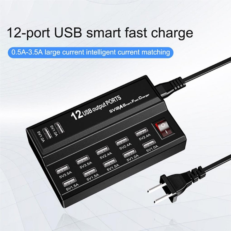 100-240V USB Interface Smart Fast Charge Digital Electronic Charger Multifunctional Charger, US Plug, Style:12 Ports