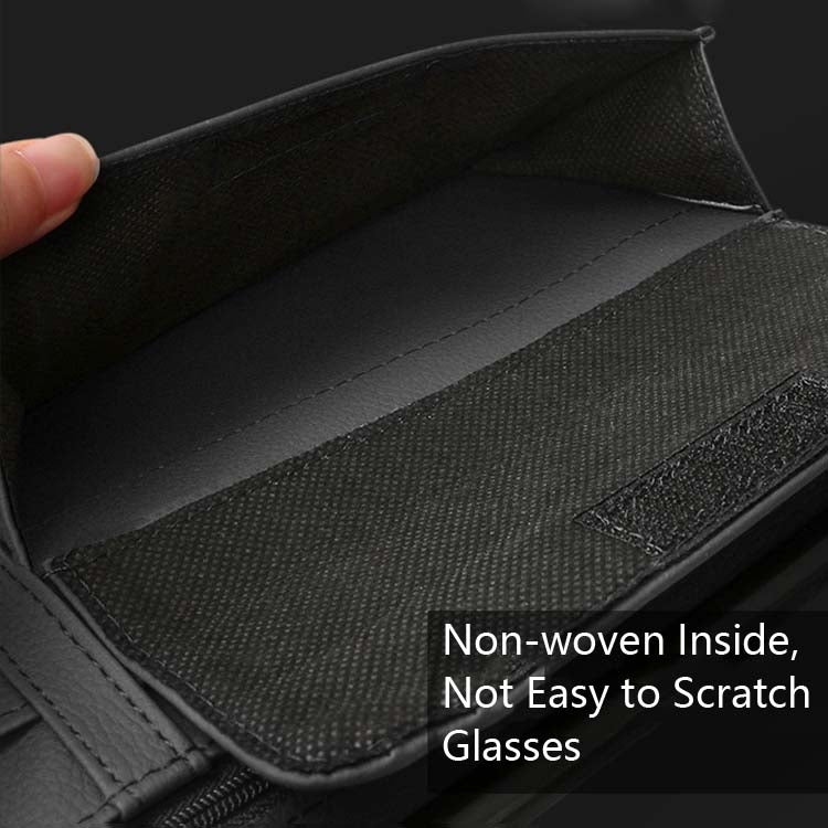 Car Sun Block Glasses Case Document Holder Car Plastic Frame Zipper Type Multi-Function Card Bag Storage Bag(Beige) - Sunglasses & Glasses Clips by PMC Jewellery | Online Shopping South Africa | PMC Jewellery | Buy Now Pay Later Mobicred
