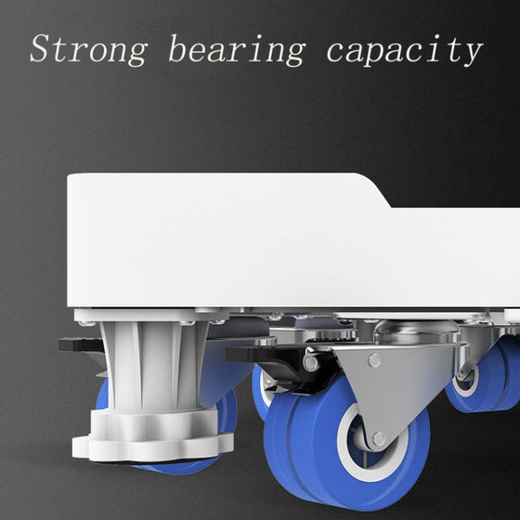 Double Tubes 4 Wheels + 4 Legs Adjustable Stainless Steel Refrigerator Bracket Washing Machine Base Bracket