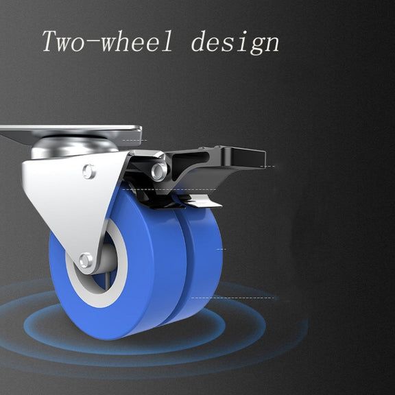 Double Tubes 4 Wheels + 4 Legs Adjustable Stainless Steel Refrigerator Bracket Washing Machine Base Bracket
