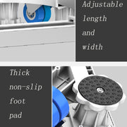 Double Tubes 4 Wheels + 4 Legs Adjustable Stainless Steel Refrigerator Bracket Washing Machine Base Bracket