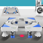 Double Tubes 8 Wheels + 4 Legs Adjustable Stainless Steel Refrigerator Bracket Washing Machine Base Bracket