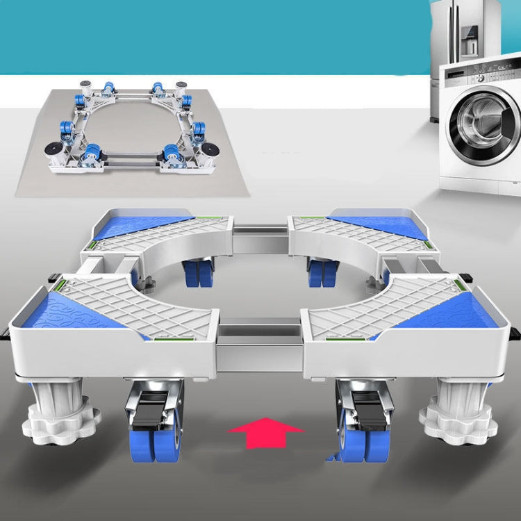 Double Tubes 8 Wheels + 4 Legs Adjustable Stainless Steel Refrigerator Bracket Washing Machine Base Bracket - free shipping - PMC TechLife - Order now!