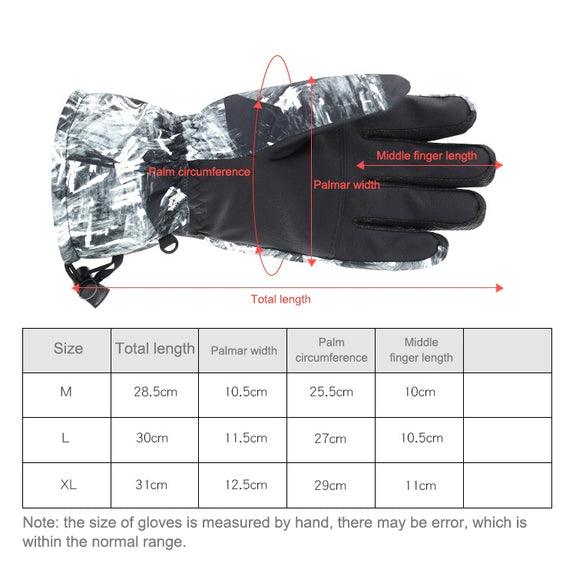 Winter Thermal Ski Gloves Outdoor Water-resistant Velvet Gloves Thickening Touch Screen Motorcycle Gloves, Size: M(Red)